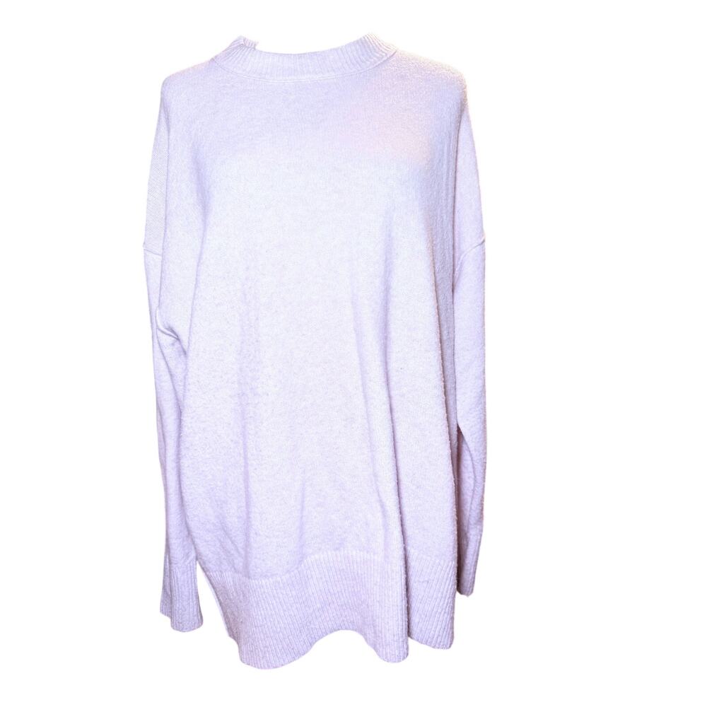 Aerie Soft Lilac Oversized Tunic Sweater, Crewneck, Pastel, Medium